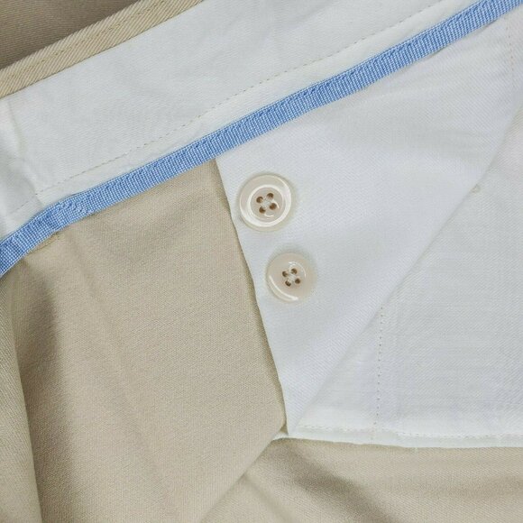 Lands End Traditional Fit 46 Regular %100 Cotton Beige Pants W/ Extra Buttons - Picture 12 of 12
